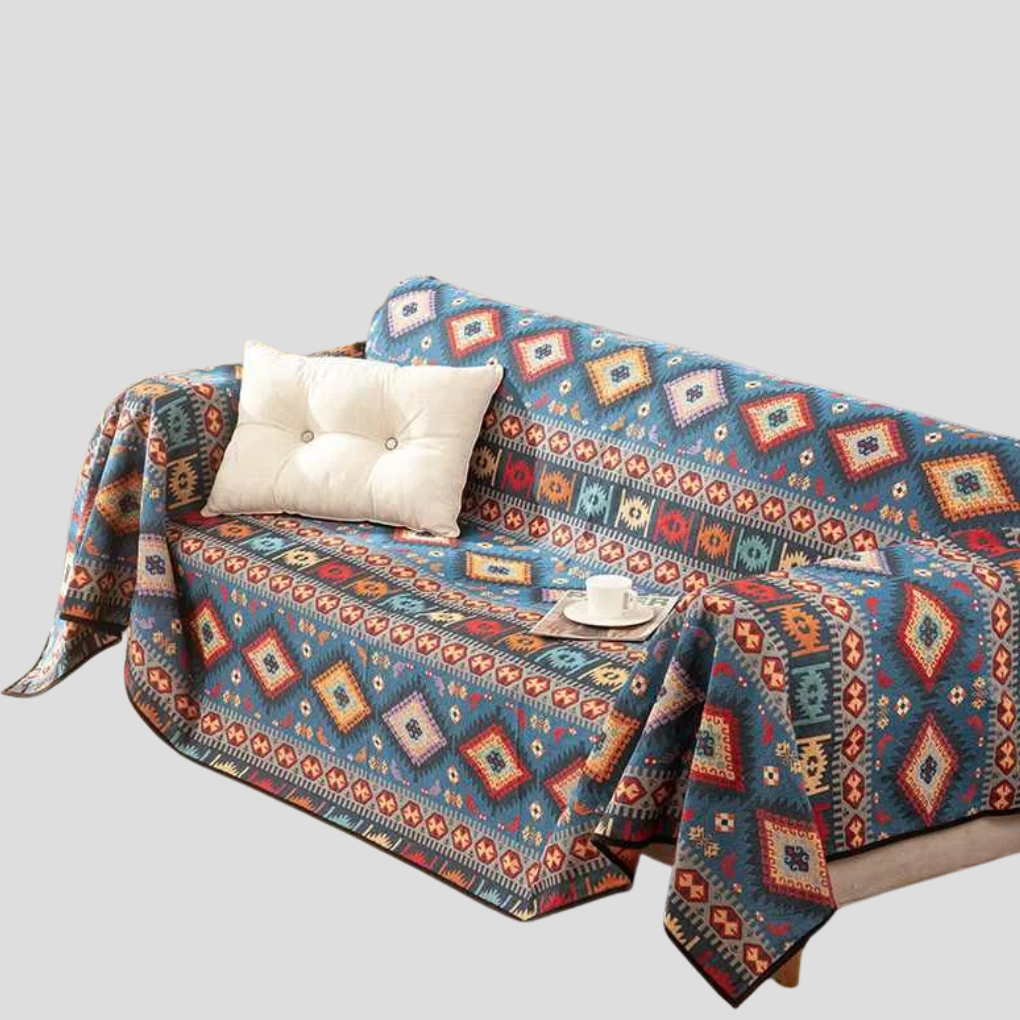 Colorful Woven Throw Blanket for Sofa and Bed