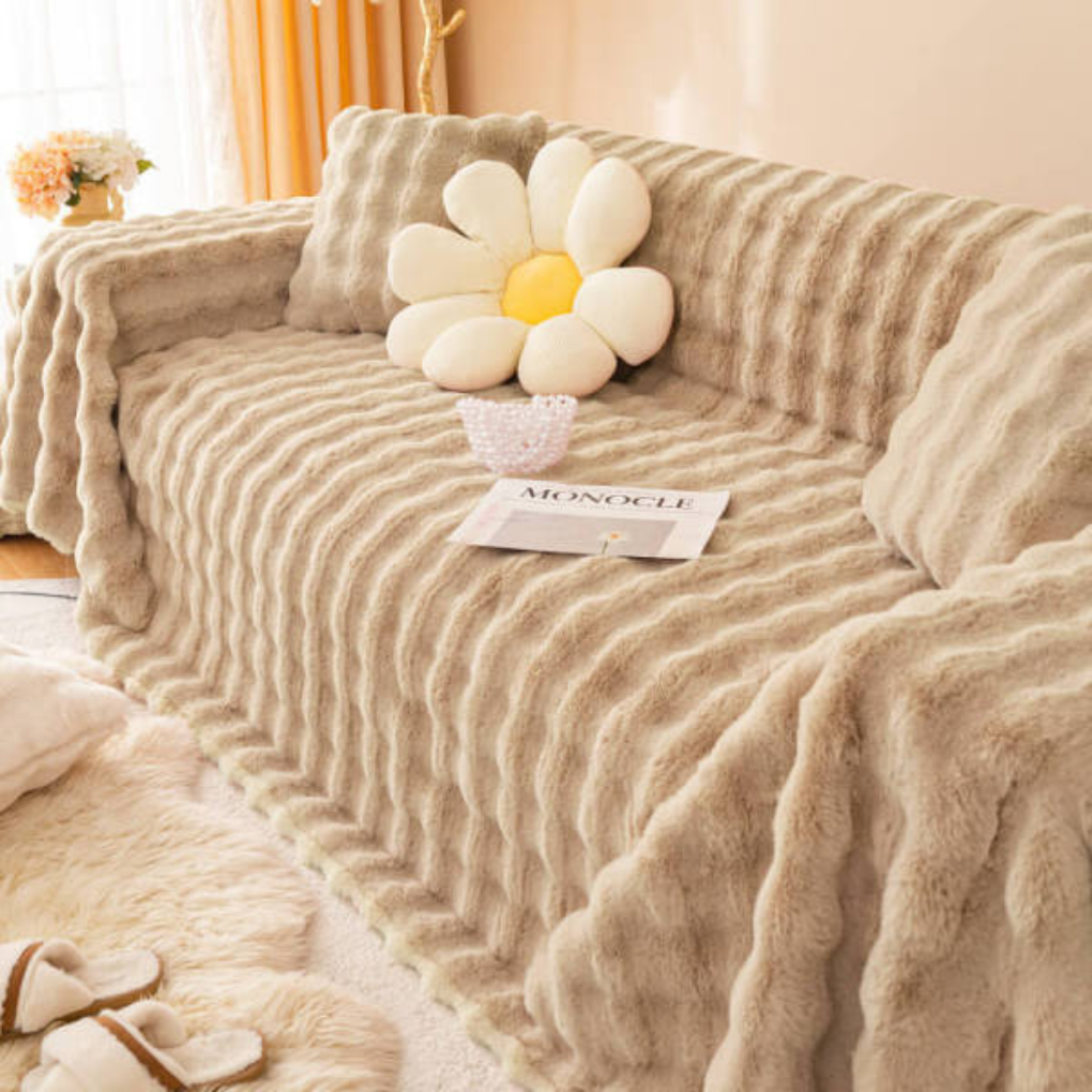 Cozy Faux Fur Pet Sofa Throw