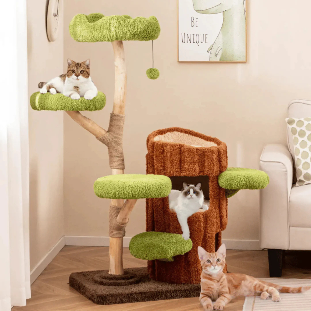 Tall Cat Climbing Tower with Perches & Hideaways
