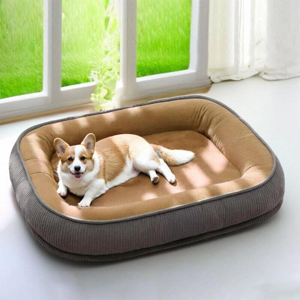 Tough Stain-Resistant Faux Suede Dog Bed