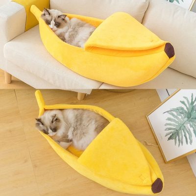 Soft Cat Banana Bed