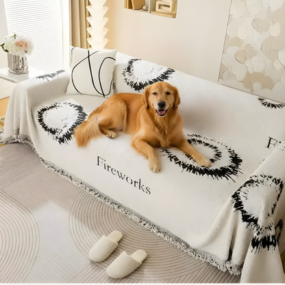 Soft Reversible Chenille Couch Throw Cover