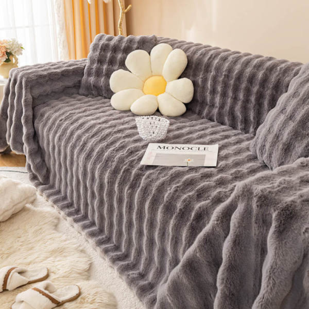 Cozy Faux Fur Pet Sofa Throw