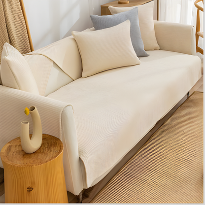 Natural Fabric Couch Slipcover Set