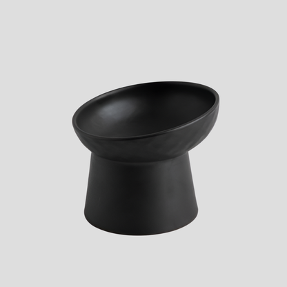 Modern Slanted Stoneware Pet Food Bowl