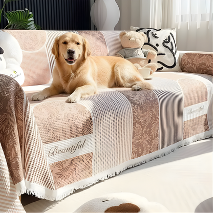 Plush Patterned Couch Slipcover