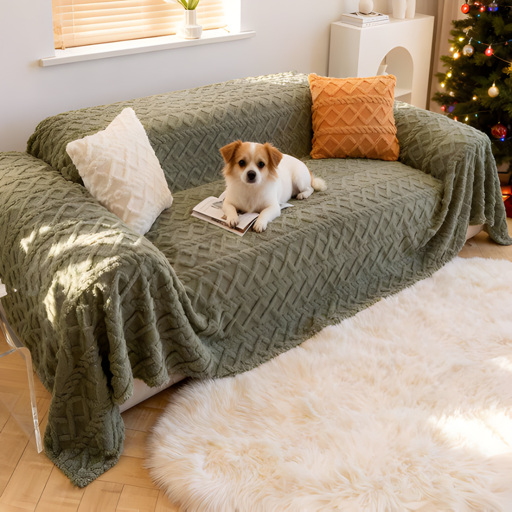 Plush Fuzzy Couch Slipcover
