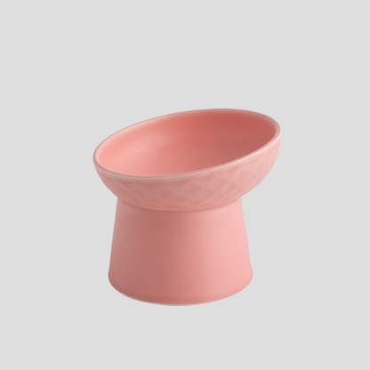 Modern Slanted Stoneware Pet Food Bowl