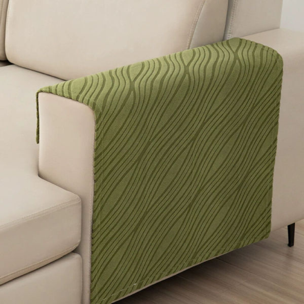 Plush Grip Sofa Arm Covers Set