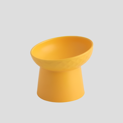 Modern Slanted Stoneware Pet Food Bowl