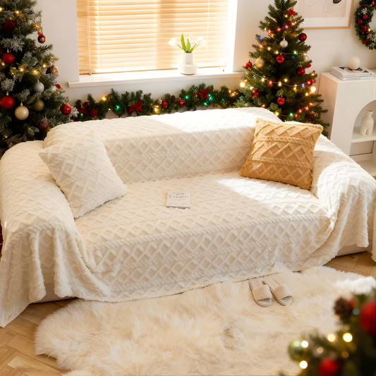 Plush Fuzzy Couch Slipcover