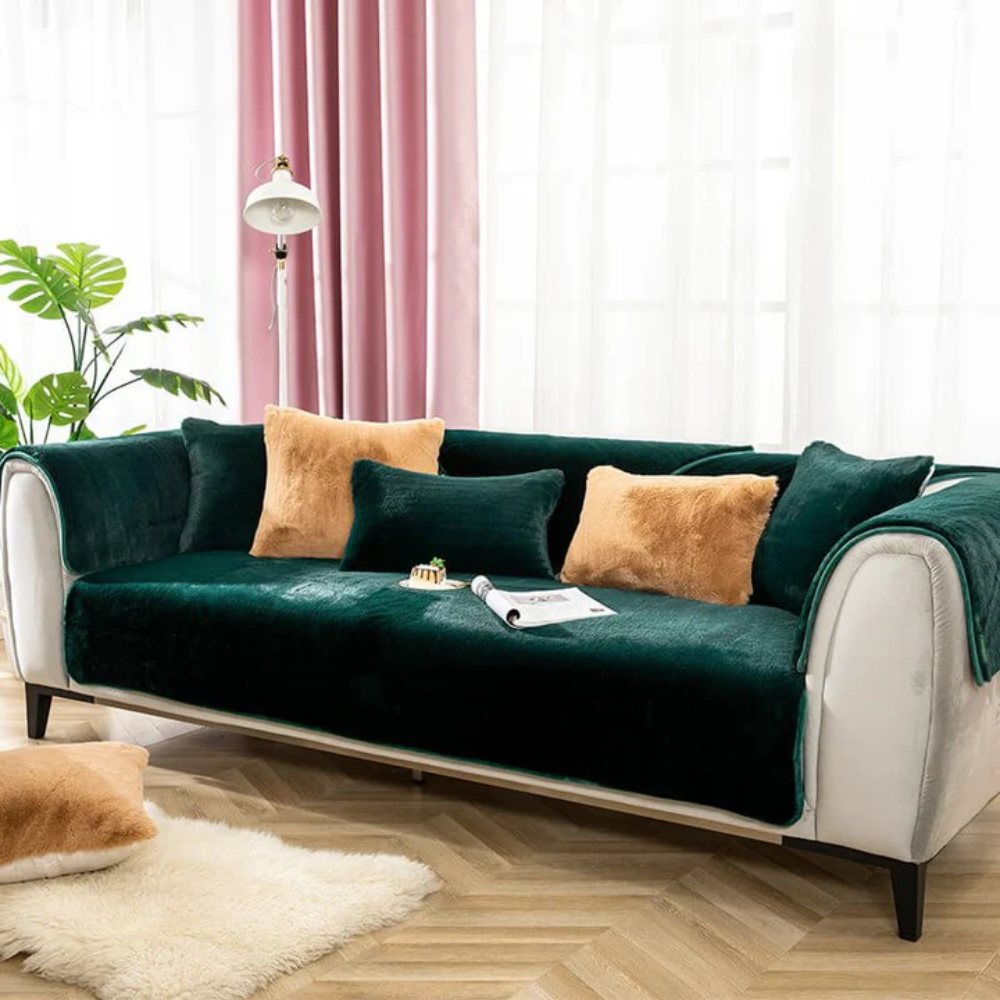 Soft Velvet Couch Slipcover