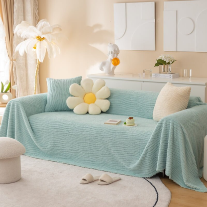 Plush Fuzzy Synthetic Fur Couch Cover