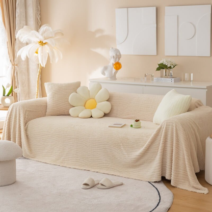 Plush Fuzzy Synthetic Fur Couch Cover