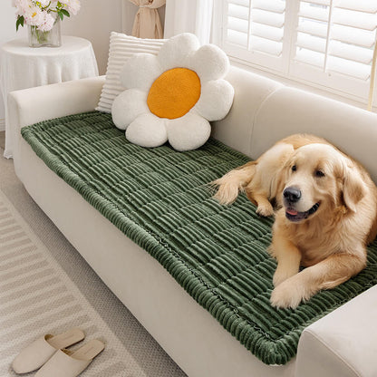 Plush Pet Sofa Protector | Comfortable, Grip & Machine Washable