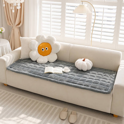 Plush Pet Sofa Protector | Comfortable, Grip & Machine Washable