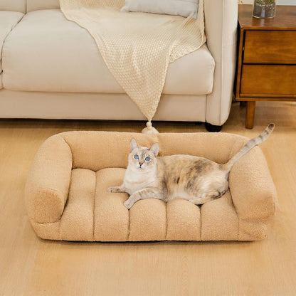 Plush Comfortable Cat Bed with Orthopedic Support