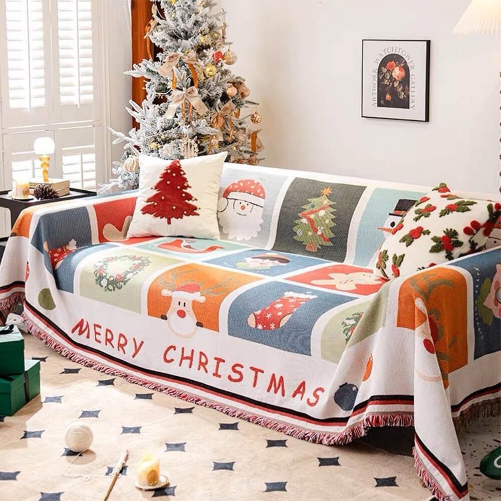 Festive Holiday Couch Slipcover
