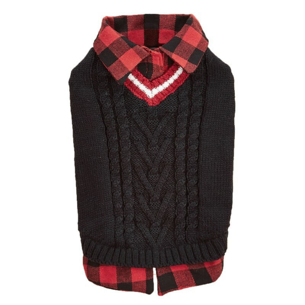 Warm Cozy Plaid Dog Sweater Vest