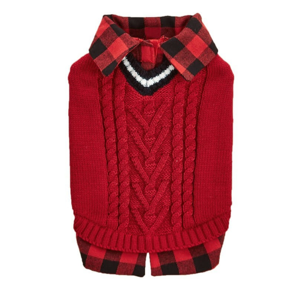 Warm Cozy Plaid Dog Sweater Vest