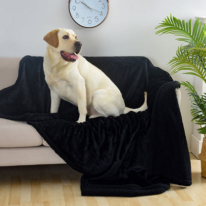Warm Cozy Fleece Lined Dog Throw Blanket