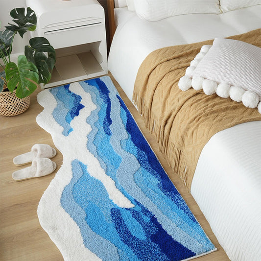 Plush Wave Design Shaggy Area Rug