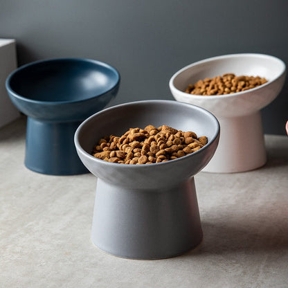 Modern Slanted Stoneware Pet Food Bowl