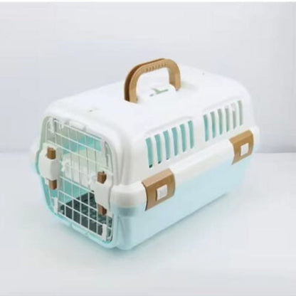 Secure Ventilated Pet Carrier with Food Bowl & Cushion