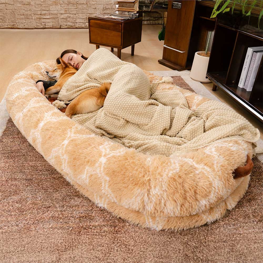 Extra Big Plush Dog and Person Bed